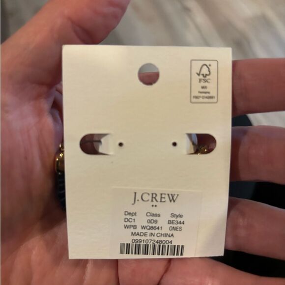 J. Crew Blue and Gold Artisanal Hoop Earrings - Picture 3 of 3